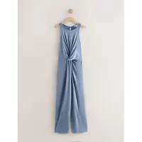 Next - Dames - Jersey jumpsuit met gedraaide taille - Tall - Blauw