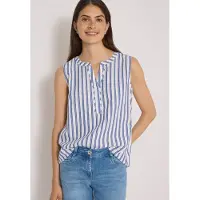 Cecil Dames Seersucker-blouse met strepen - Blauw - L