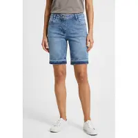Cecil Dames Jeans met High Waist en Wide Leg pijpen in een Loose Fit pasvorm - Blauw - 31