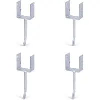 Alberts 4 x U-paaldrager mit Rundstahl-betonanker, 91x104 mm, betonanker 200 mm, thermisch verzinkt, voor inbetonneren