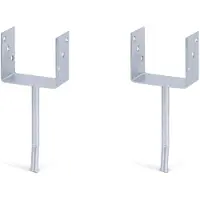 Alberts 2 x U-paaldrager mit Rundstahl-betonanker, 121x104 mm, betonanker 200 mm, thermisch verzinkt, voor inbetonneren