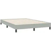 vidaXL Bedframe zonder matras 140x220 cm fluweel lichtgrijs