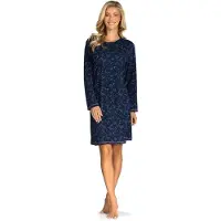 Comtessa Nachthemd 'Fly me to the Moon' - Dames Nachtmode - Lange Mouw - Donker Blauw - Maat 48
