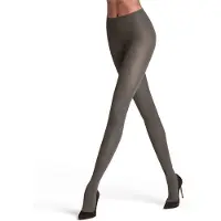 Falke Matt Deluxe eenkleurig materiaal transparant 30 DEN panty dames bruin - maat S-M