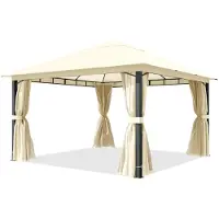 TOOLPORT Tuinpaviljoen 4x4m, 4 zijwanden, crème