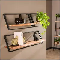 Meubelplaats Wandschap Lean (set van 3) acacia - naturel