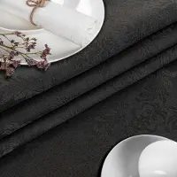 ANRO Tafelkleed Barok ornament Zwart 160x100cm Met sierband Afwasbaar Waterafstotend Binnen & Buiten