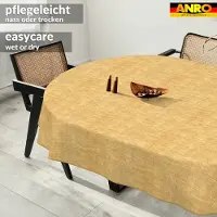 ANRO Tafelkleed Effen linnenlook Meerkleurig Ovaal 200x140cm Met sierband Afwasbaar Waterafstotend