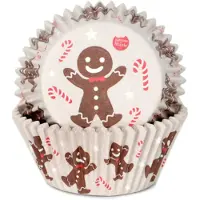 House of Marie Cupcake Vormpjes - Gingerbread Man - pk/48 - Baking Cups voor Muffins en Cupcakes