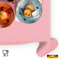 ANRO Tafelkleed Effen linnenlook Roze 140x100cm Rechte rand Afwasbaar Waterafstotend Binnen & Buiten