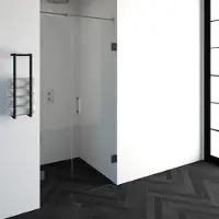 Brauer Void Nis Draaideur 2-delig 100x200cm Greep Midden - Geborsteld RVS PVD - Veiligheidsglas - Douche, Douchedeuren - 8720359359469