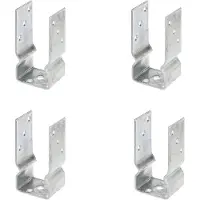 Alberts 4 x U-paaldrager, 71x150 mm, thermisch verzinkt, voor opschroeven, diepte 60 mm