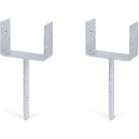 Alberts 2 x U-paaldrager mit Riffelstahl-betonanker, 141x104 mm, betonanker 200 mm, thermisch verzinkt, voor inbetonneren