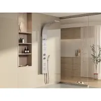 Vente-unique Thermostatische hydromassagedouchekolom - Zilver - B45 x H150 cm - JOSTA