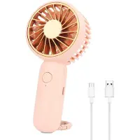 LONGZIMING -Mini USB Ventilator - Draagbare Fan - Handventilator - Verstelbare Haak - 3 Snelheden - ABS Kunststof - Compact Ontwerp - Fluisterstil Koeling - 1 Stuk