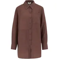 We fashion - Dames blouse met fijne structuur - Regular fit - Bruin - Viscose - Maat: M