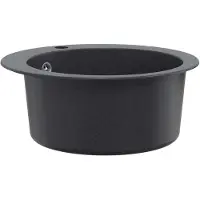 vidaXL Keukenspoelbak met enkele bak Graniet 50,5 x 29 cm Grafiet