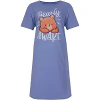 Temptation Dames Big Shirt - Korte Mouwen - Blauw - Maat S