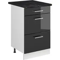 Vicco Keukenonderkast R-Line, Antraciet Hoogglans/Wit, 50 cm antraciet werkblad