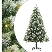 vidaXL Kunstmatige Scharnierende Kerstboom met Gevlokte Sneeuw Warmwit