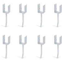 Alberts 8 x U-paaldrager mit Rundstahl-betonanker, 71x104 mm, betonanker 200 mm, thermisch verzinkt, voor inbetonneren