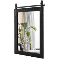 Costway SureDeal - Wandspiegel - Rechthoekige Spiegel - Houten Rustieke Onbreekbare - 76x56 cm - Donkerbruin