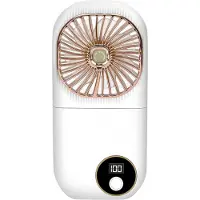 LONGZIMING -Draagbare Handventilator - Mobiele Nekventilator - USB Tafelventilator - Drie Snelheden - 180 Graden Faltbaar - Duurzaam Plastic - LED Display - Veelzijdig Gebruik - 1 Stuk