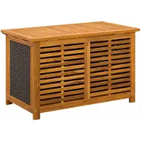 vidaXL Tuinopslagbox 185 liter, massief acaciahout, 90 x 50 x 56 cm, zwart