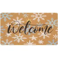Famanu – Kerst deurmat met sneeuwpop, 43 x 73 cm, voor winterdecoratie bij de entree, antislip en duurzaam
