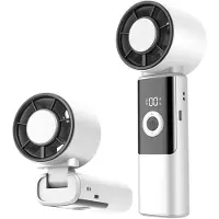 VHV -Mini Handventilator wit - 199 Snelheden Turbo Fan met IJskoeling en LED Display - 3600mAh Oplaadbare Accu - High-Speed Handventilator voor Reizen en Kantoor - Stille Draagbare Koeling