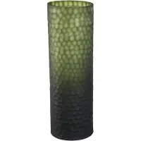 Ptmd Paulene Moss Green Glass Vase Handcut Straight L