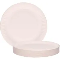 Did Wegwerpbordjes - karton - 200x stuks - rond - 23 cm - wit - feestbordjes