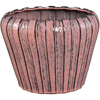 Ptmd Mirei Pink Ceramic Pot Vertical Ribbed Round L