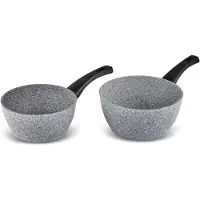 Karaca Gris - Biogranite Sauspannenset – 2-delig – Inductie – Grijs