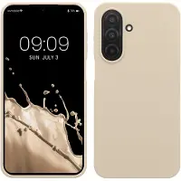 Kwmobile telefoonhoesje geschikt voor Samsung Galaxy A27 5G - Hoesje met siliconen coating - Smartphone case in mat crème