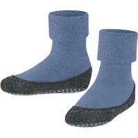 Falke Cosyshoe Teens Noppen op de zool wol huissokken kinderen blauw - maat 29-30