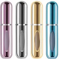 COOAU Mini Parfum Flesje - Spuitfles - Reisflesjes Handbagage - Leeg - Navulbaar - met een Transparant Venster - Makkelijk te Vullen - 5ml - 4 Stuks