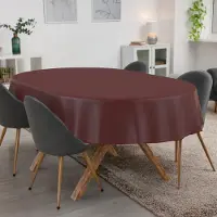 ANRO Tafelkleed Effen linnenlook Meerkleurig Ovaal 280x140cm Met sierband Afwasbaar Waterafstotend