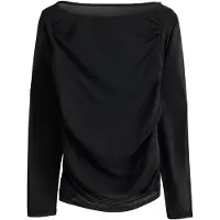 Next - Dames - Mesh top met boothals en lange mouwen - Zwart