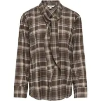 ONLY Blouse Onlguka L/s Tie Assy Check Shirt Wv 15381945 Slate Black/dark Check Dames Maat - L