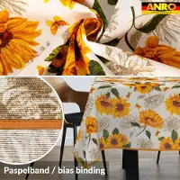 ANRO Tafelkleed Zonnebloemen Meerkleurig 260x140cm Met sierband Afwasbaar Waterafstotend