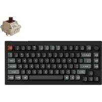 Keychron V1 Ultra - Mechanisch Toetsenbord - Draadloos - US Qwerty - 75% - Bruine Switch - Zwart