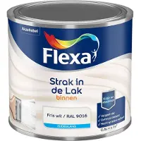 Flexa - Strak In De Lak Binnenlak Zijdeglans - Fris Wit / Ral 9016 - Mengverf - 500 Ml