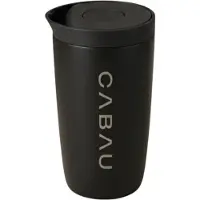 Cabau - Bloom Cup – RVS Thermosbeker met Tuit – 360 ml – Black – Houdt Drank 8 Uur Warm & 12 Uur Koud – Lekvrij & Dubbelwandig – Travel Mug – Koffie to Go Thermosbeker