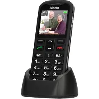 Alecto CM10 – Eenvoudige 4G-mobiele telefoon voor senioren met SOS-noodknop – Grote toetsen, oplaadstation en geschikt voor gebruik met hoortoestellen – Zwart