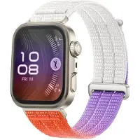 Strap-it Air bandje Nylon geschikt voor Huawei Watch Fit 5 Pro / 5 / 4 Pro / 4 / 3 - Oranje Gradiënt
