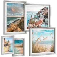 Tulup 4-Delige Schilderij Set - Kustlandschappen en pittoreske stranden van de wereld - 50 x 50 cm, 20 x 30 cm en 40 x 60 cm - Muurdecoratie - Wanddecoratie - Slaapkamer - Moderne Wanddecoratie