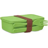 Midocean Lunchbox van PP kunststof met bestek en sluitelastiek. 800 ML Groen