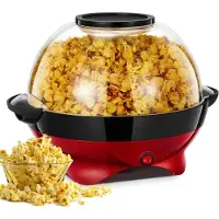 SP Popcorn Machine - Capaciteit 5L - Popcornmaker - Antiaanbaklaag - Zwart/Rood - 30cm x 30cm x 18cm