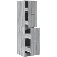 vidaXL Apothekerskast 30x41x144,5 cm bewerkt hout grijs sonoma eiken